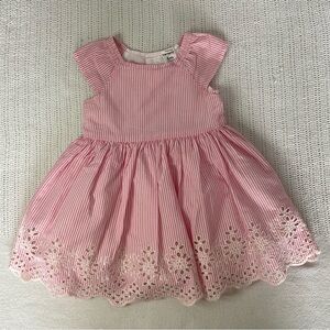 Carter's Pink Flutter Sleeve Crew Neck Sundress